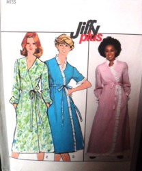 8274 SIMPLICITY JIFFY SS-LS WRAP ROBE LENGTHS PATTERN MEDIUM 14,16